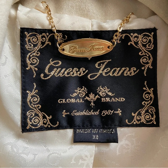 Guess wool blend button trench jacket coat Sz XS - Picture 10 of 14